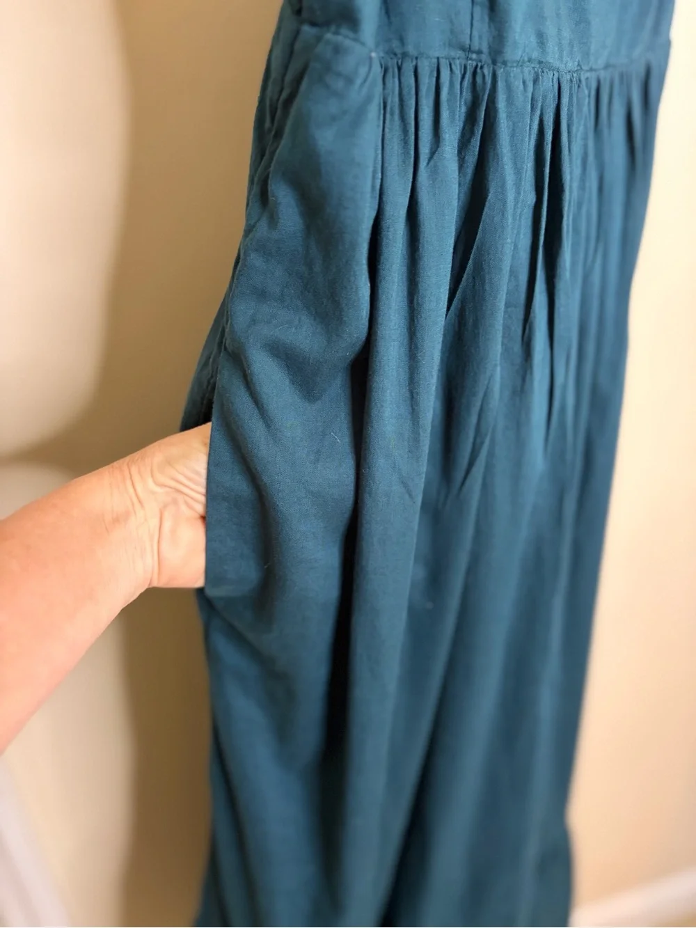 Abercrombie and Fitch Dark Teal Spaghetti-Strap Maxi Dress #1353